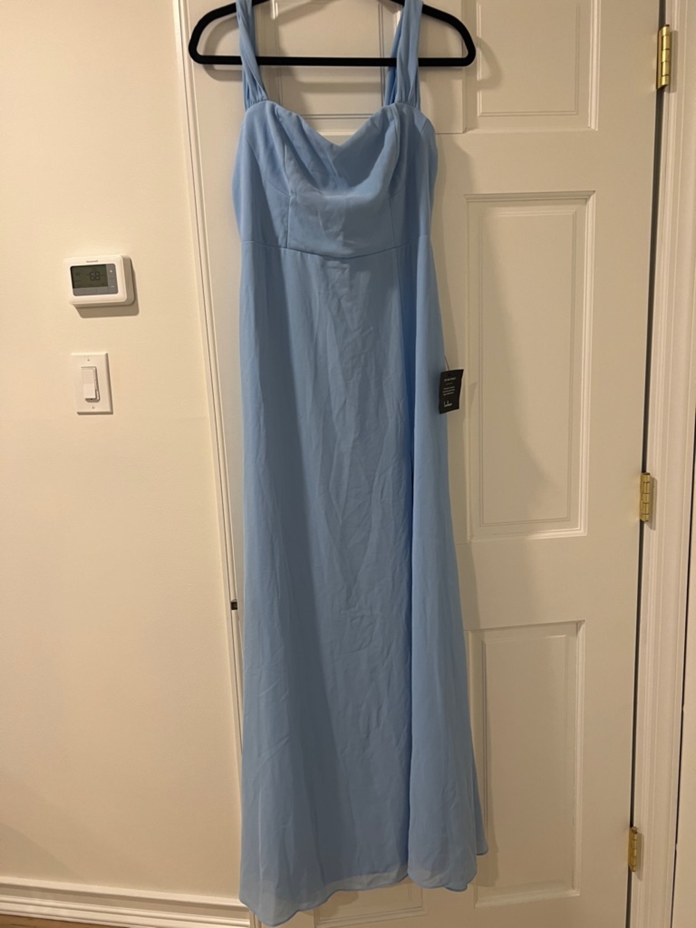 Lulu's Sky Blue Chiffon Sleeveless Maxi Dress